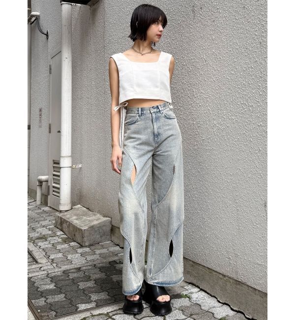 MURUA「スクエアネックメッシュタンク【セットアップ着用可】」|シャツ・ブラウス|