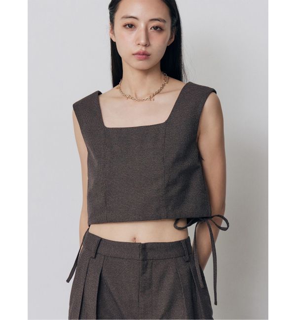 MURUA「スクエアネックメッシュタンク【セットアップ着用可】」|シャツ・ブラウス|ブラウン