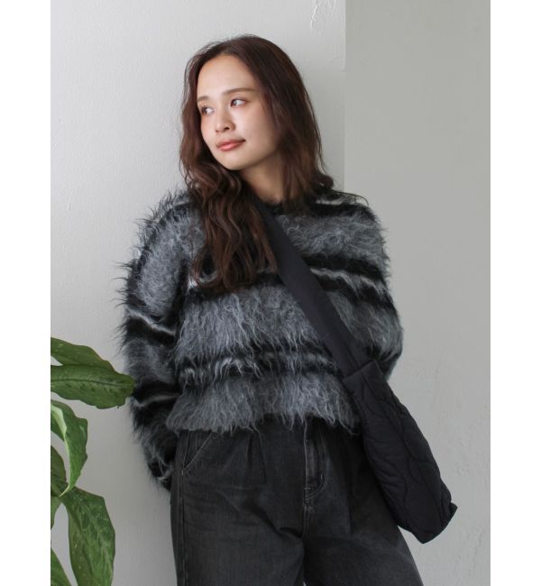 Ungrid「シャギーボーダールーズニット」|ニット・セーター|