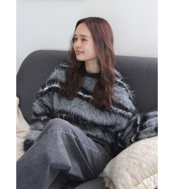 Ungrid「シャギーボーダールーズニット」|ニット・セーター|