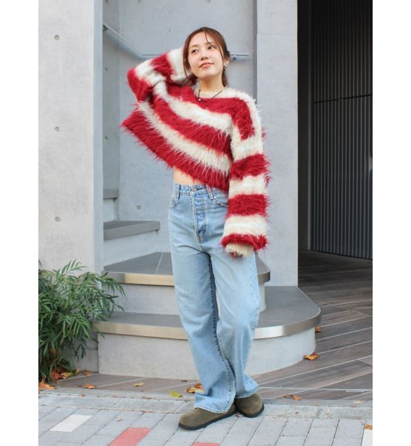 Ungrid「シャギーボーダールーズニット」|ニット・セーター|