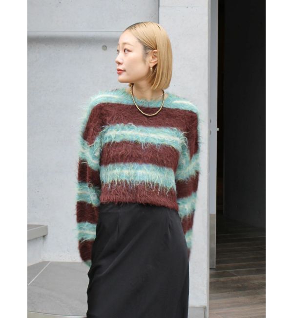 Ungrid「シャギーボーダールーズニット」|ニット・セーター|