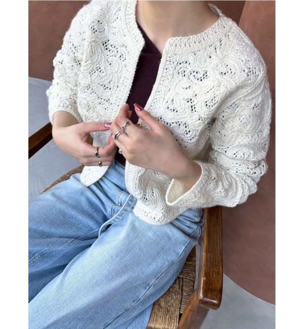 LAGUNAMOON「【WEB限定カラーあり】コードエンブロイダリーニットカーデ」|カーディガン|