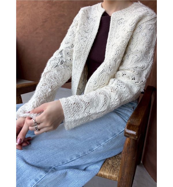 LAGUNAMOON「【WEB限定カラーあり】コードエンブロイダリーニットカーデ」|カーディガン|