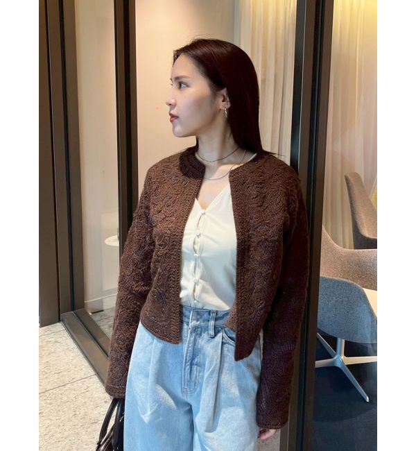 LAGUNAMOON「【WEB限定カラーあり】コードエンブロイダリーニットカーデ」|カーディガン|