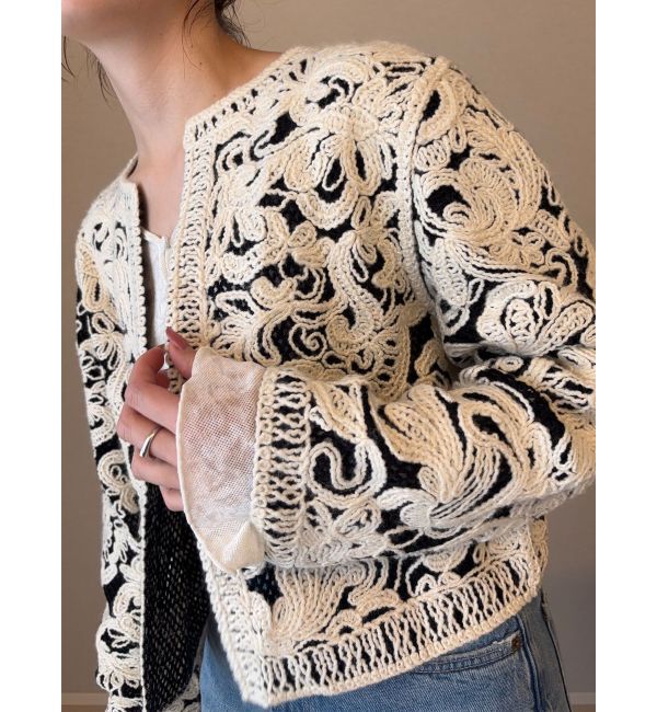 LAGUNAMOON「【WEB限定カラーあり】コードエンブロイダリーニットカーデ」|カーディガン|