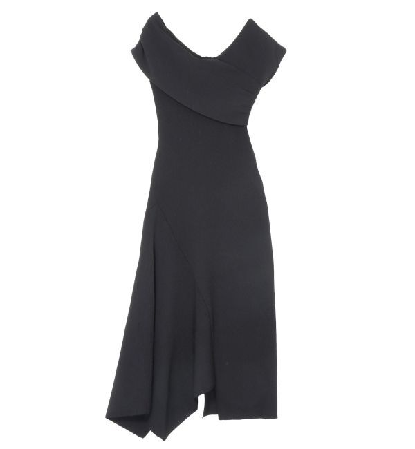 LAGUNAMOON「アシメオフショルリブニットワンピース」|ワンピース|