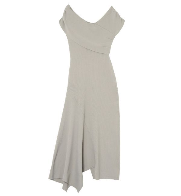 LAGUNAMOON「アシメオフショルリブニットワンピース」|ワンピース|