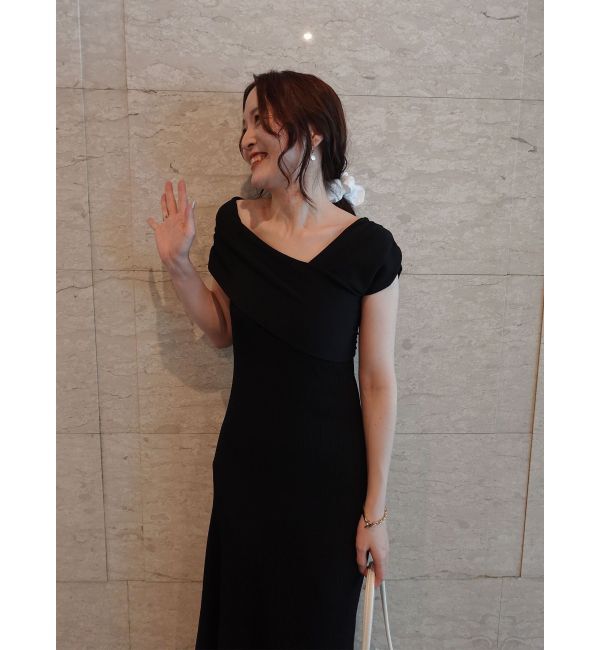 LAGUNAMOON「アシメオフショルリブニットワンピース」|ワンピース|