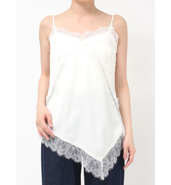 LAGUNAMOON「アシンメトリーレースサテンキャミソール」|キャミソール|