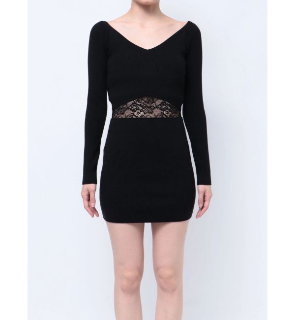 GYDA「ウエストレース2WAYテレコニットワンピース」|ワンピース|