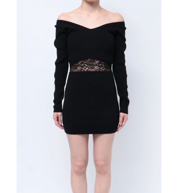 GYDA「ウエストレース2WAYテレコニットワンピース」|ワンピース|