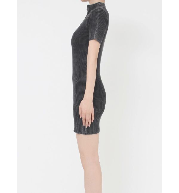 GYDA「ブリーチハーフZIPリブニットワンピース」|ワンピース|