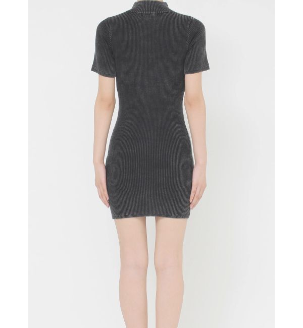 GYDA「ブリーチハーフZIPリブニットワンピース」|ワンピース|