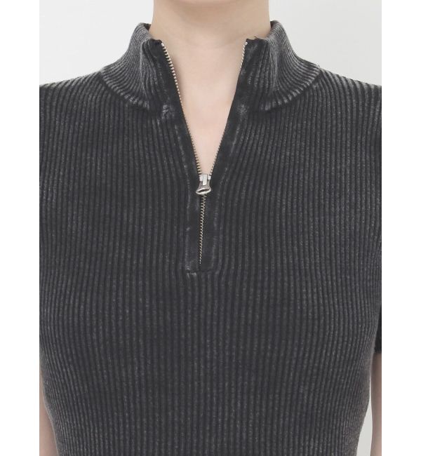 GYDA「ブリーチハーフZIPリブニットワンピース」|ワンピース|