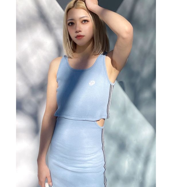 GYDA「GDウエストOPEN SIDEラインノースリテレコロングワンピース」|ワンピース|