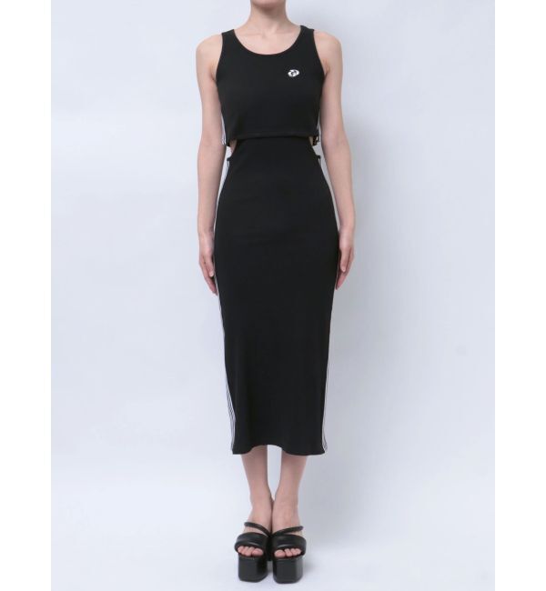 GYDA「GDウエストOPEN SIDEラインノースリテレコロングワンピース」|ワンピース|