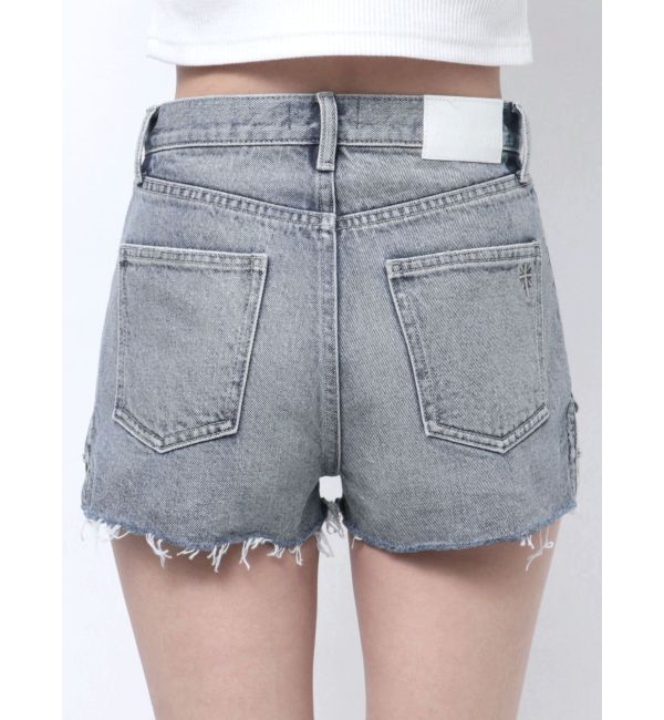 GYDA「ハイウエストSIDE RINGデニムショートパンツ」|デニム|
