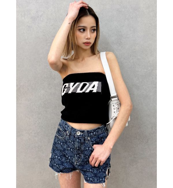 GYDA「ハイウエストSIDE RINGデニムショートパンツ」|デニム|