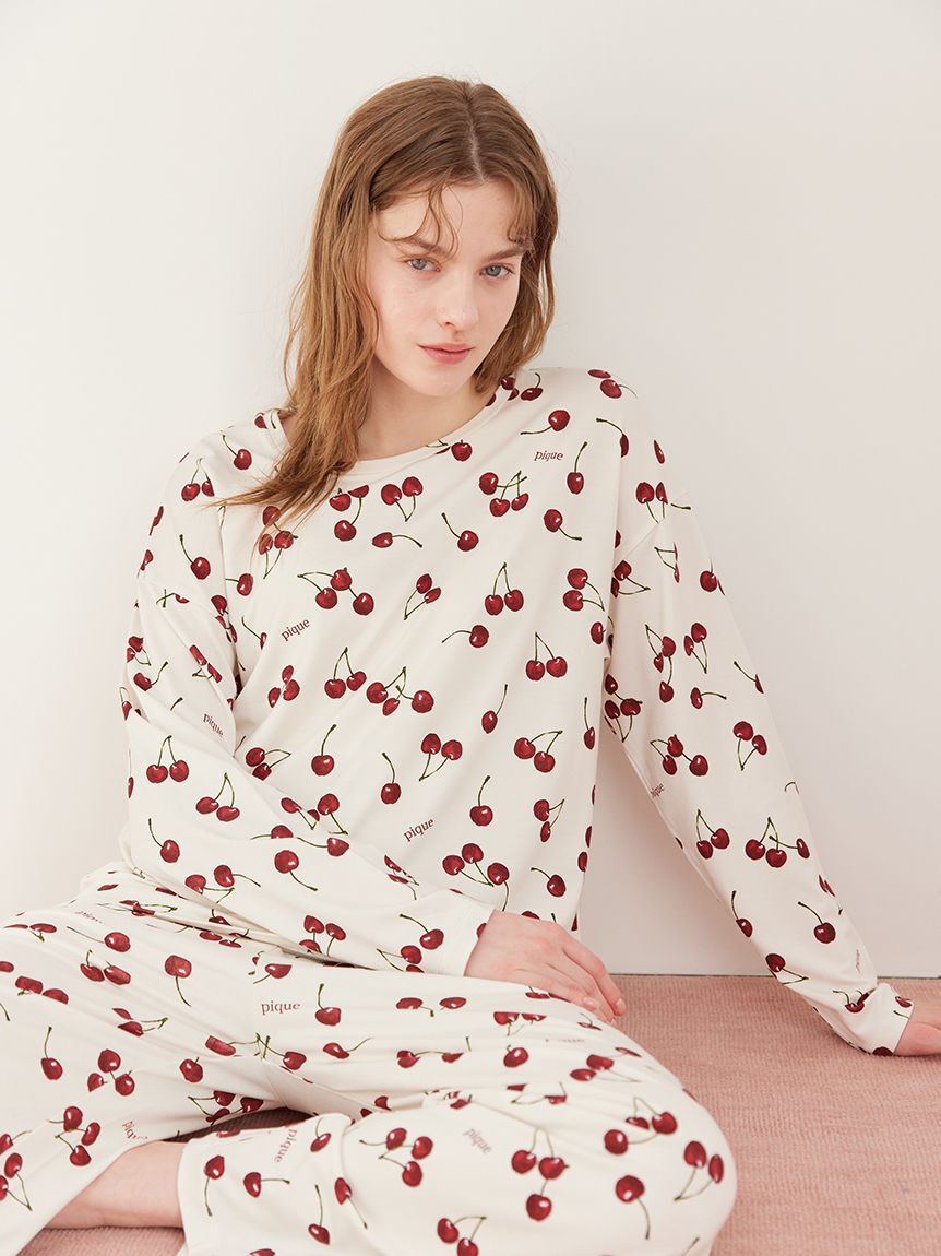 gelato pique「チェリー柄ロンT」|ルームウェア|
