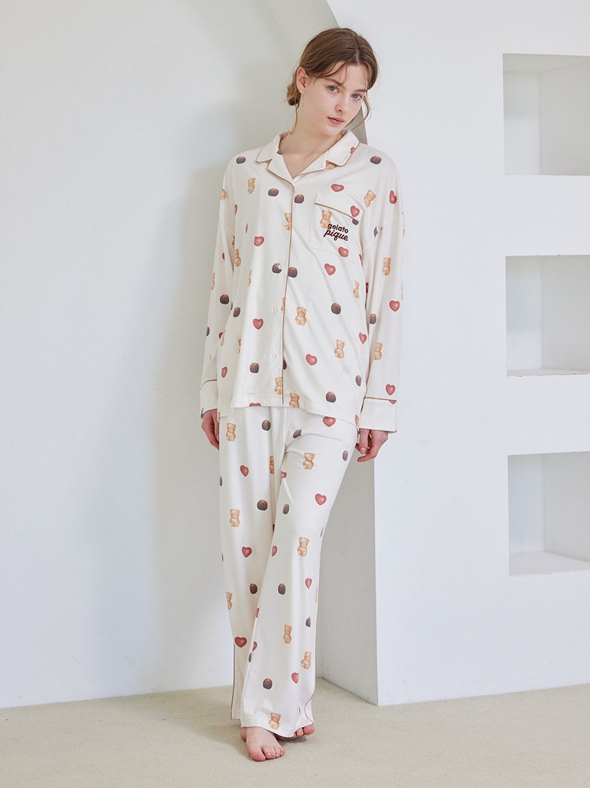 gelato pique「総柄シャツ」|ルームウェア|