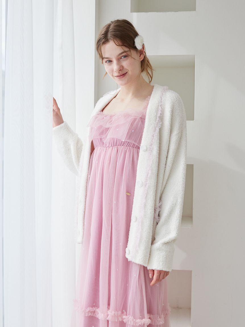 gelato pique「フリルロゴカーディガン」|ルームウェア|