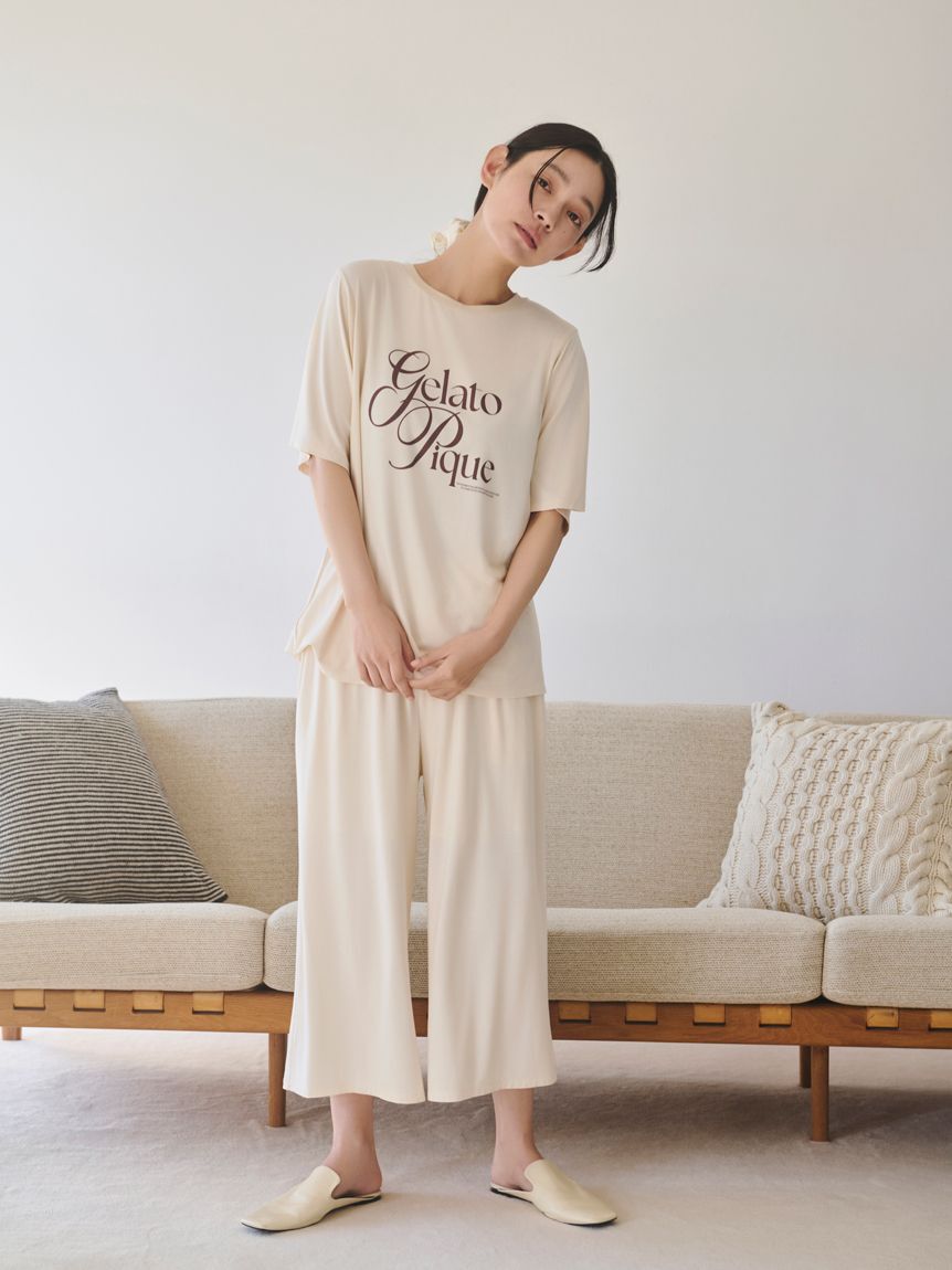 gelato pique「【母の日】【IFMC.】【接触冷感】レーヨンロゴ7分丈パンツ」|ルームウェア|CRM