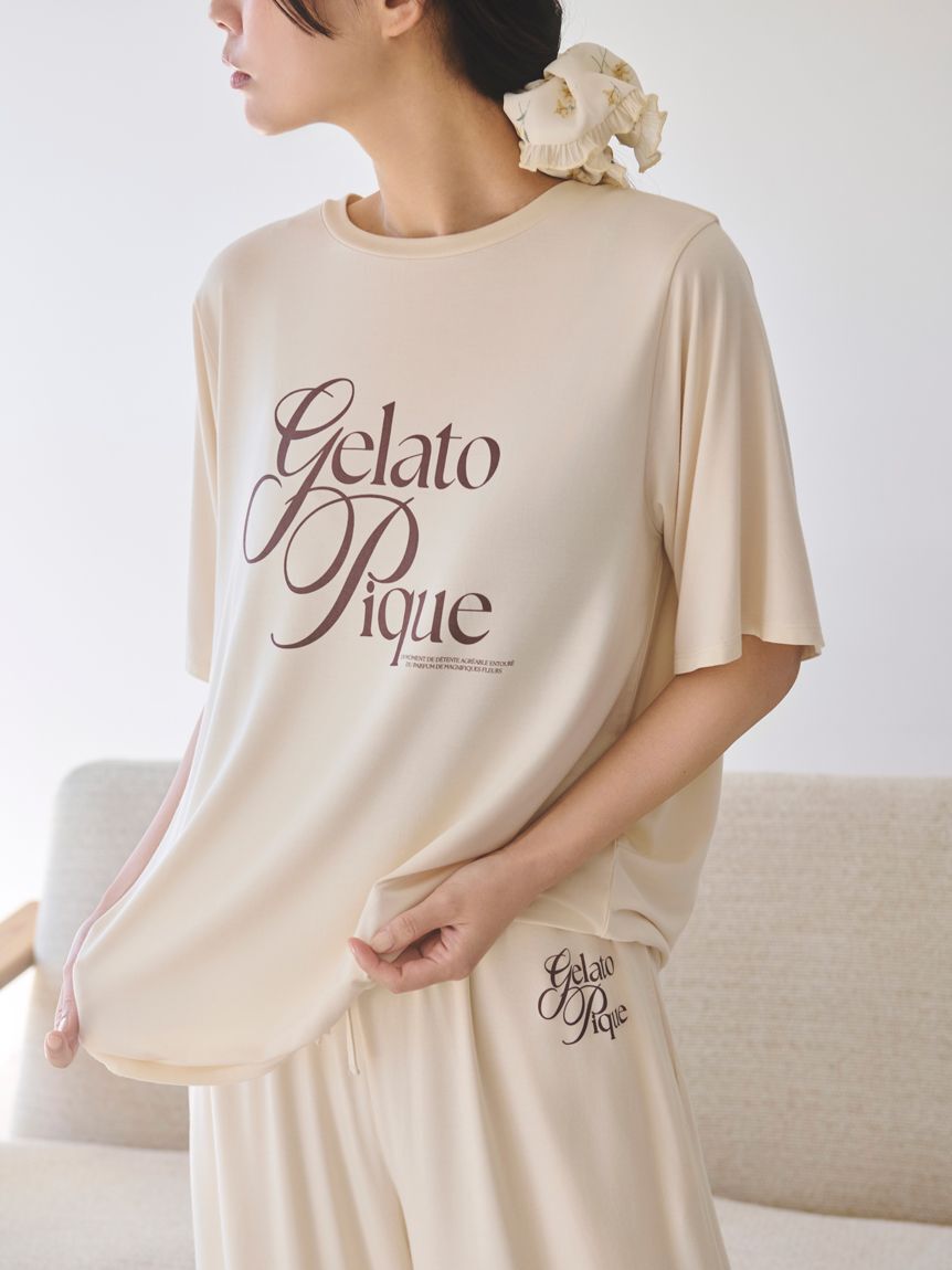 gelato pique「【母の日】【IFMC.】【接触冷感】レーヨンロゴ7分丈パンツ」|ルームウェア|