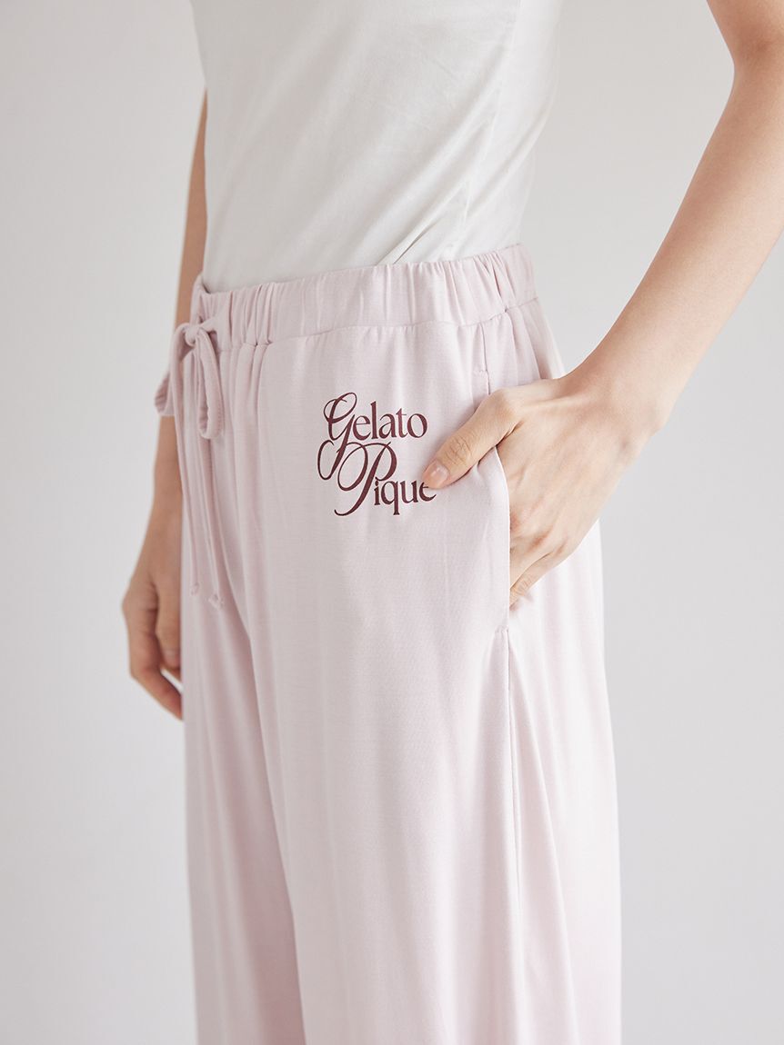 gelato pique「【母の日】【IFMC.】【接触冷感】レーヨンロゴ7分丈パンツ」|ルームウェア|