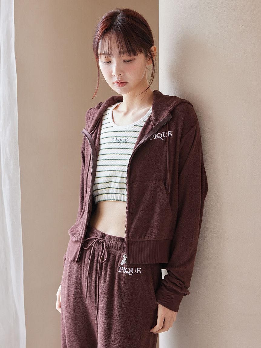 gelato pique「ワッフルボーダーカップインブラトップ」|ルームウェア|