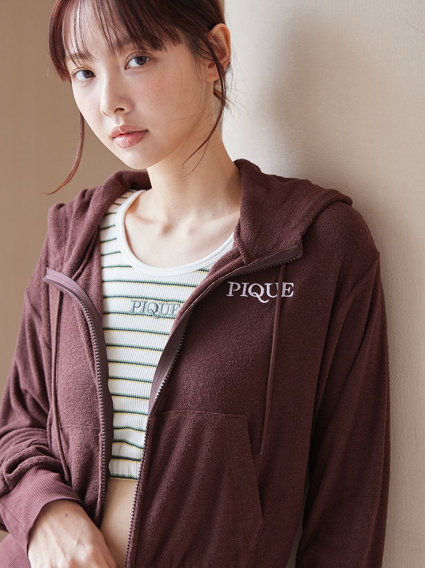 gelato pique「ワッフルボーダーカップインブラトップ」|ルームウェア|