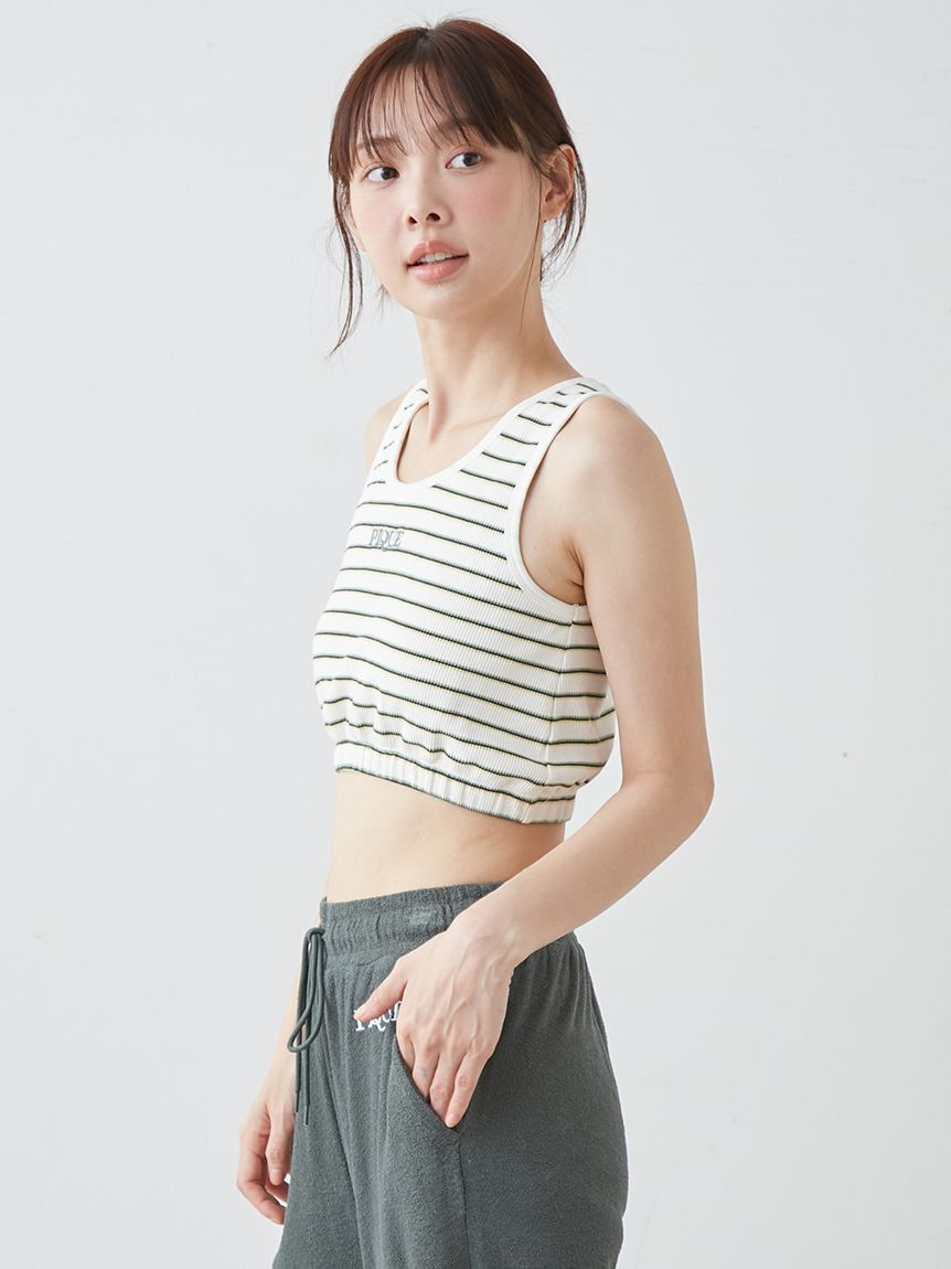 gelato pique「ワッフルボーダーカップインブラトップ」|ルームウェア|