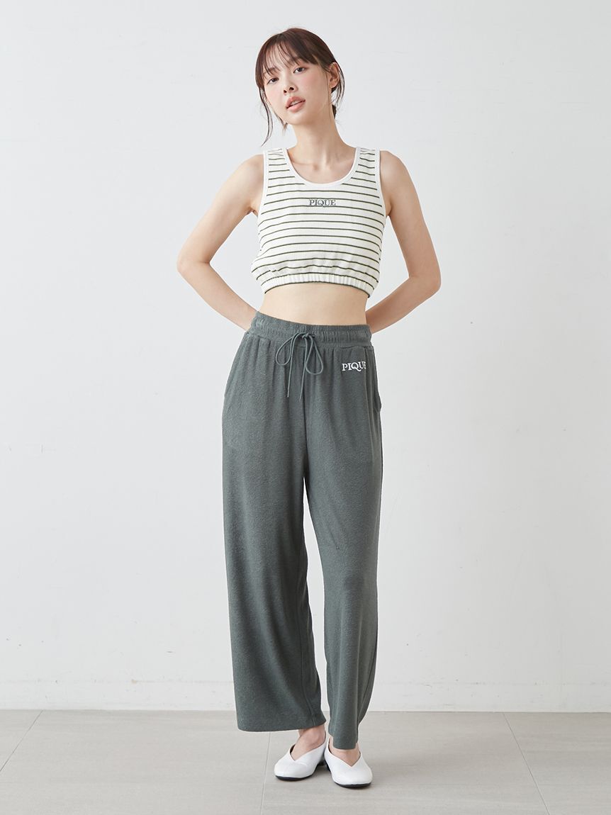 gelato pique「ワッフルボーダーカップインブラトップ」|ルームウェア|