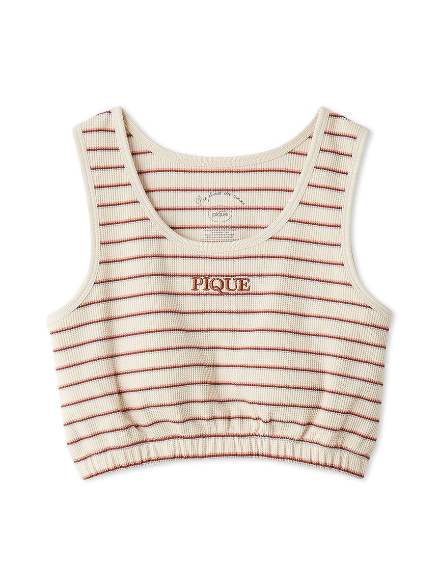 gelato pique「ワッフルボーダーカップインブラトップ」|ルームウェア|RED