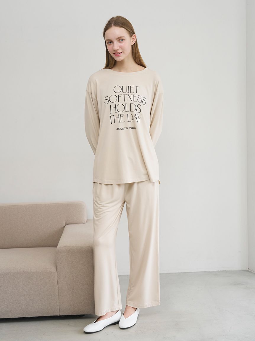 gelato pique「【接触冷感】レーヨンロゴロンT」|ルームウェア|