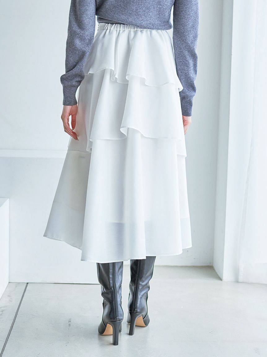 SNIDEL「Sustainableニットカーデ&times;ティアードスカートセット」|ワンピース|