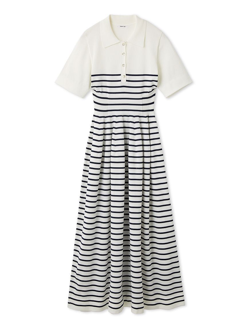 FRAY I.D「ホールガーメントポロカラーワンピース」|ワンピース|