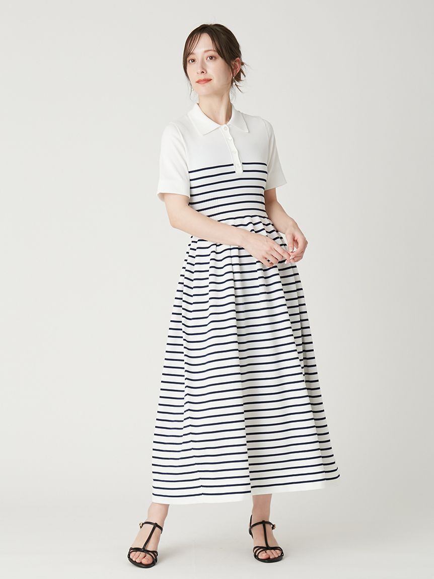 FRAY I.D「ホールガーメントポロカラーワンピース」|ワンピース|