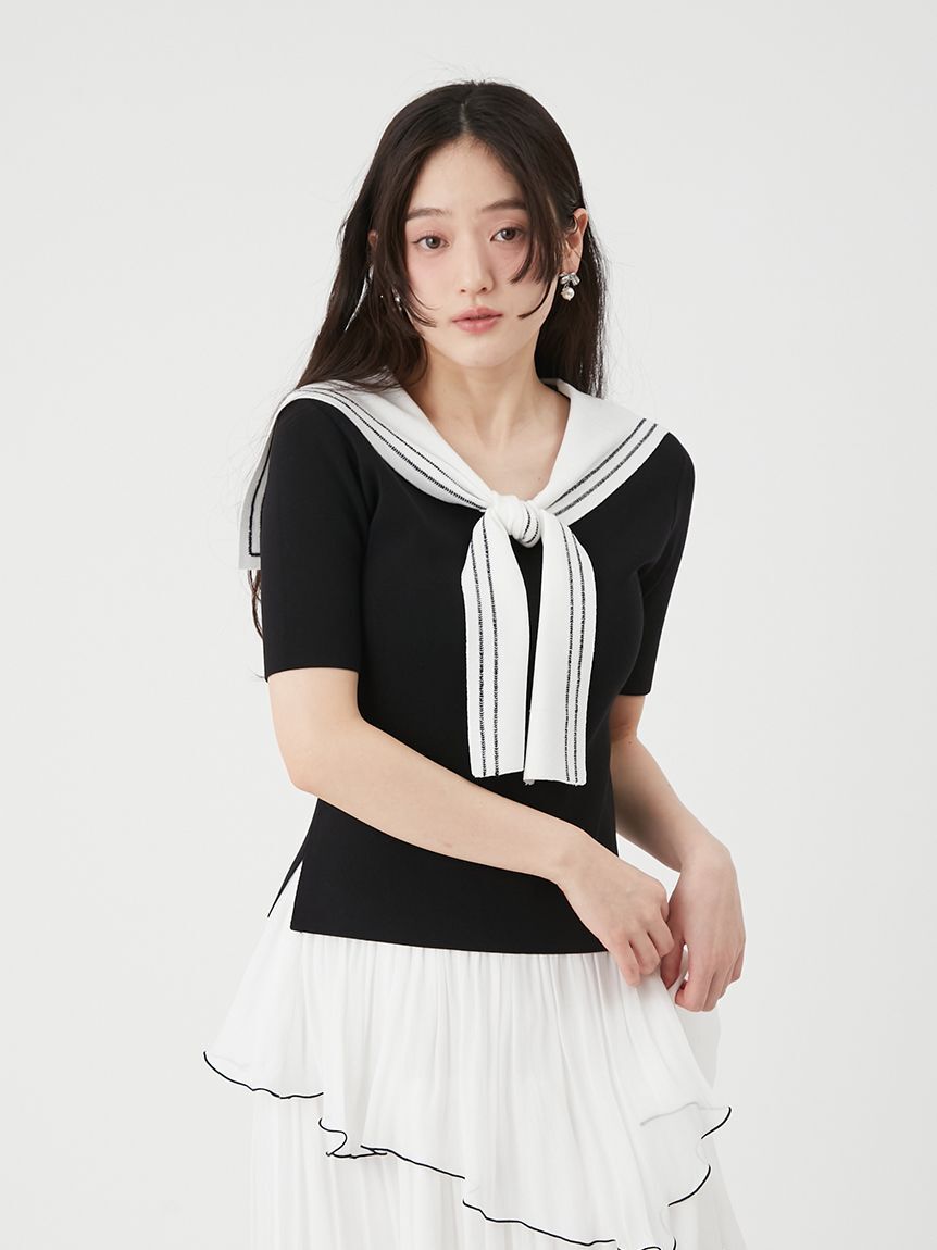 LILY BROWN「レイヤードセーラーカラーニット」|ニット・セーター|