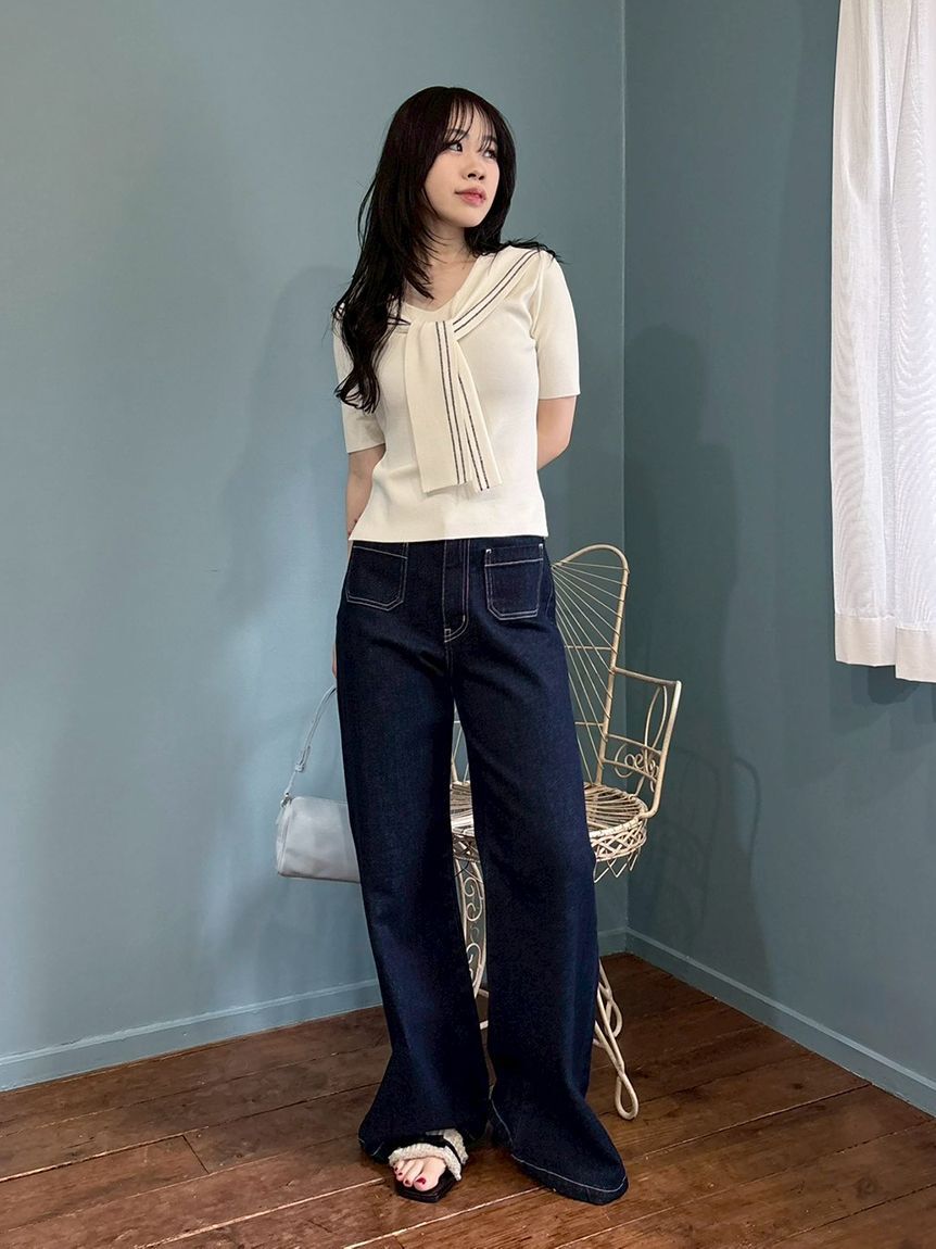 LILY BROWN「レイヤードセーラーカラーニット」|ニット・セーター|