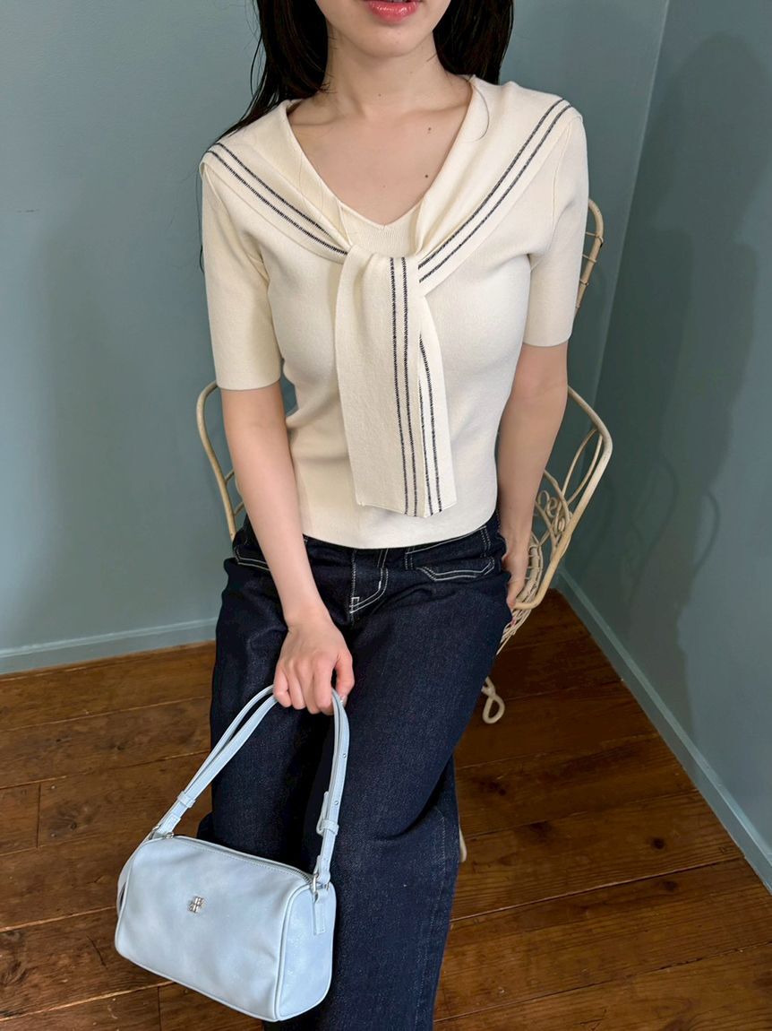 LILY BROWN「レイヤードセーラーカラーニット」|ニット・セーター|