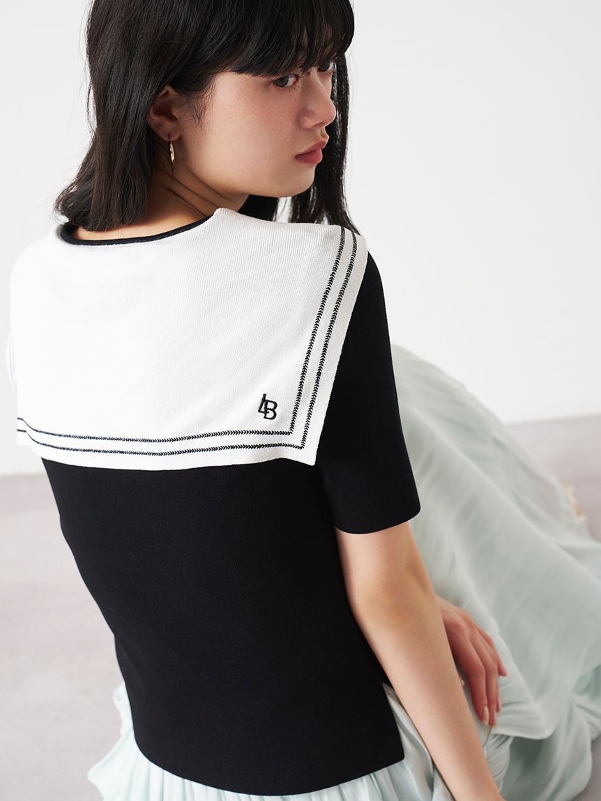 LILY BROWN「レイヤードセーラーカラーニット」|ニット・セーター|