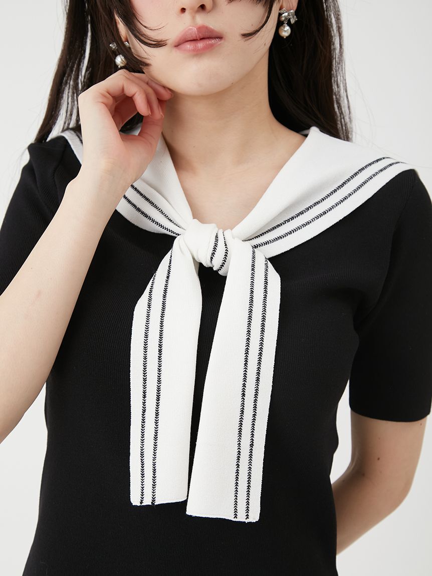 LILY BROWN「レイヤードセーラーカラーニット」|ニット・セーター|