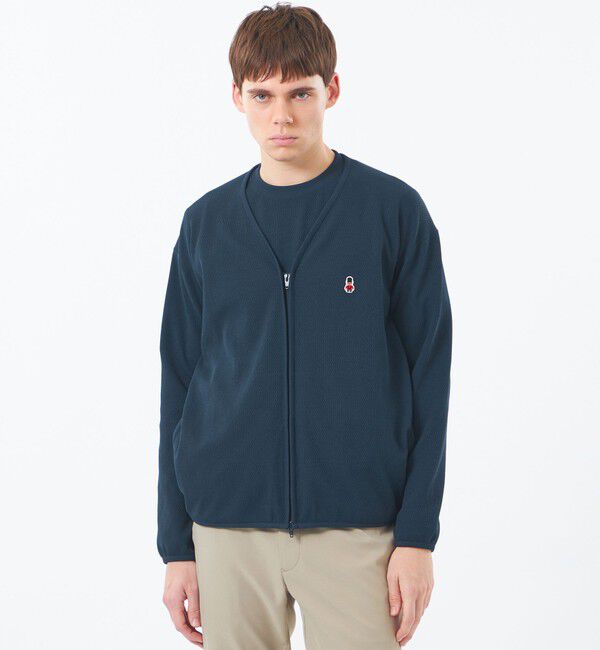 MACKINTOSH PHILOSOPHY「BUCKINGHAM BEAR ミリタリーワッフル カーディガン」|ブルゾン・スタジャン|ネイビー