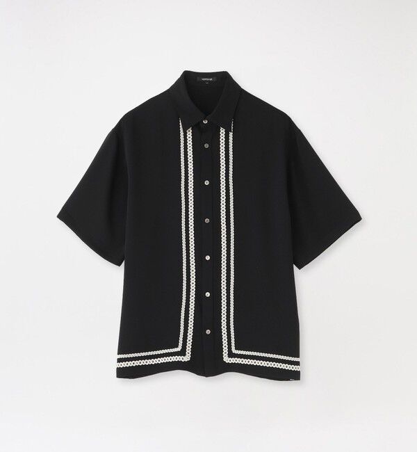  「ブライトコードハーフスリーブスリーブシャツ」|シャツ・ブラウス|ブラック