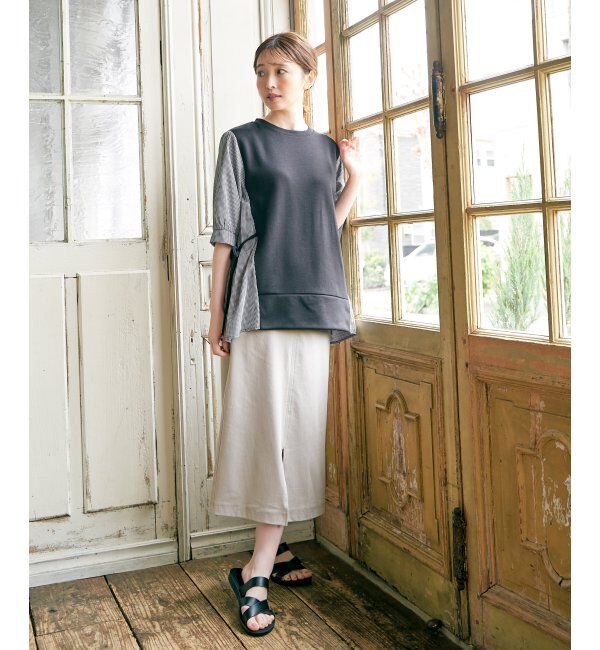 ikka「袖切り替えレイヤードプルオーバー」|その他|