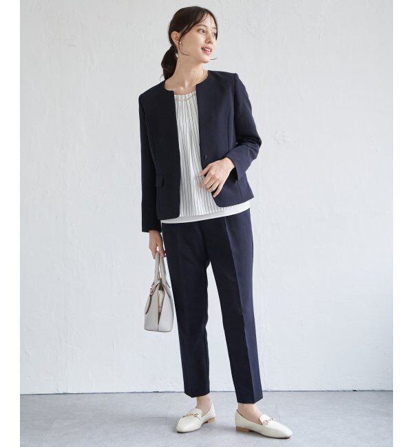 IKKA LOUNGE「【洗濯機で洗える／セットアップ対応】ウォッシャブルキーネックジャケット」|その他|