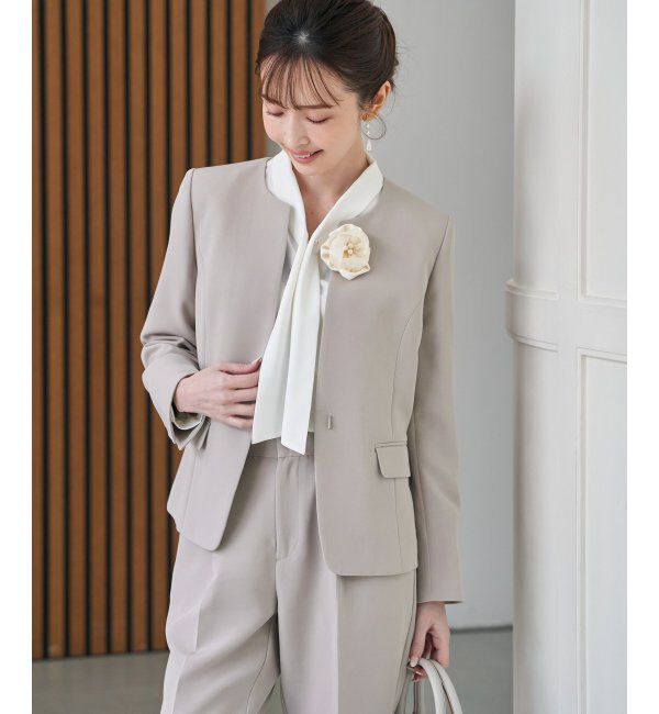 IKKA LOUNGE「【洗濯機で洗える／セットアップ対応】ウォッシャブルキーネックジャケット」|その他|