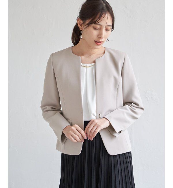 IKKA LOUNGE「【洗濯機で洗える／セットアップ対応】ウォッシャブルキーネックジャケット」|その他|