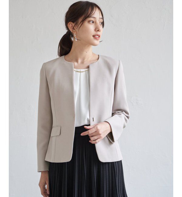 IKKA LOUNGE「【洗濯機で洗える／セットアップ対応】ウォッシャブルキーネックジャケット」|その他|